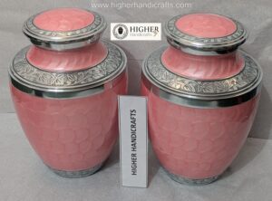 Pink Enameled Women Urns