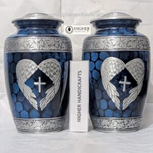 Blue Fire Cross Adult Urns