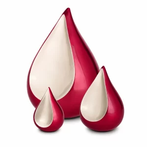 Premium Teardrop Cremation Urns for Ashes | Crimson Finish Elegant Funeral Urns Manufacturer & Supplier