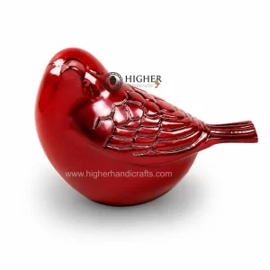 Red Bird Shaped Cremation Urn for Bird Ashes | Metal Pet Urns Supplier & Manufacturer