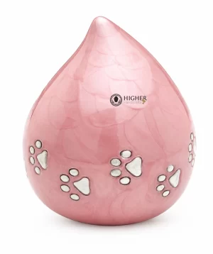 Personalized Pet Cremation Urns Wholesale | Elegant Teardrop Paw Engraved Urns Supplier