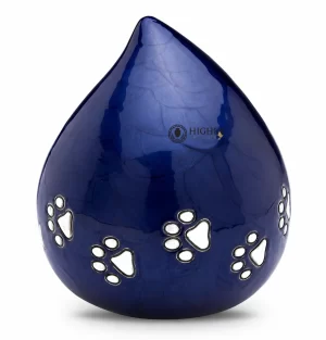 Bulk Pet Teardrop Memorial Urns with Paw Design | Luxury Pet Ashes Urns Manufacturer India