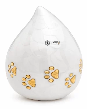 Custom Paw Engraved Pet Cremation Urns | High Quality Teardrop Memorial Urns for Distributors