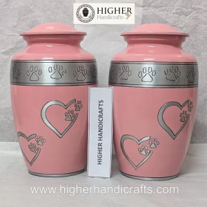 Pink Pet Cremation Urns for Female Dog & Cat Ashes | Wholesale Pet Urns Supplier