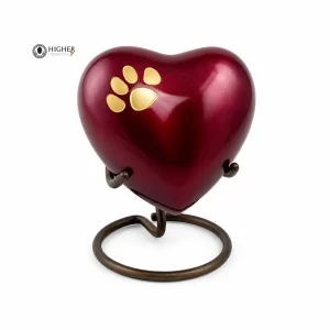 Metal Dog Urn Mini Heart Keepsake Urn for Pet Ashes | Wholesale Pet Urns