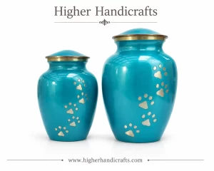 Cyan Finished Pet Cremation Urns | Pet Urns Supplier for Funeral Homes & Distributors