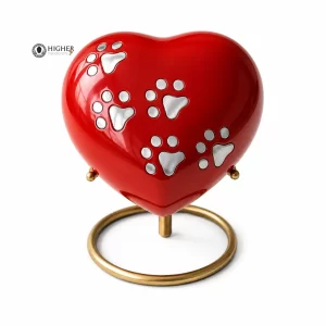 Paw Series Heart Keepsake Urn for Pet Cremated Remains | Wholesale Pet Urn Supplier