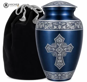 Factory Direct Sales Large Adult Cremation Urns for Ashes Cross Engraved Wholesale Funeral Urns
