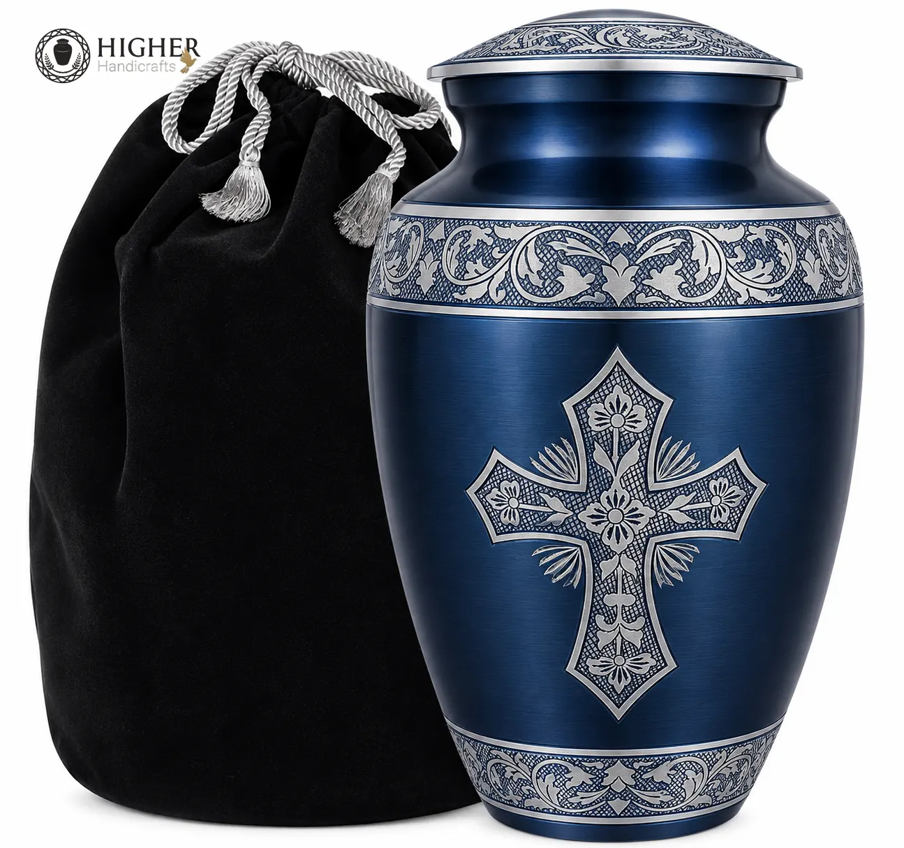 Factory Direct Sales Large Adult Cremation Urns for Ashes Cross Engraved Wholesale Funeral Urns